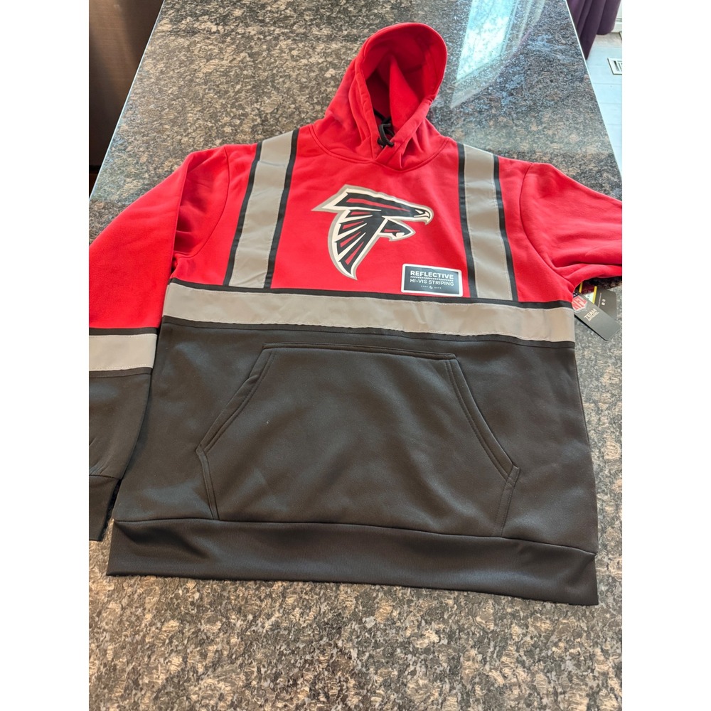 Buffalo Outdoors NFL Atlanta Falcons Safety Hoodie Reflective Hi-Vis Red Black L